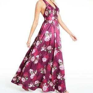 City Studio Wine/Burgundy Floor Length Dress (Size 7)